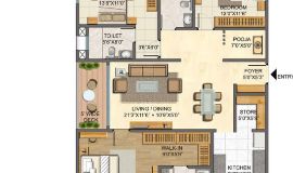 Lodha Casa Paradiso 3 BHK Aura Floorplan 