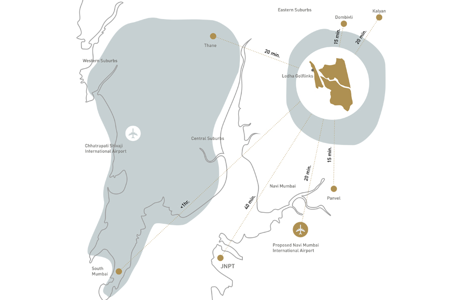 Lodha Golflinks Location Map