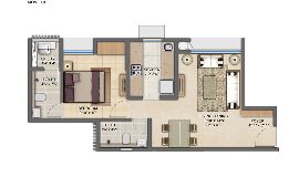 Lodha Upper Thane 1 BHK Floorplan