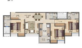 Lodha Upper Thane 3 BHK Floorplan