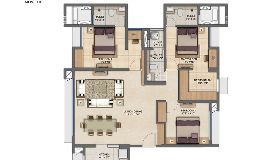 Lodha Upper Thane 3 BHK Floorplan