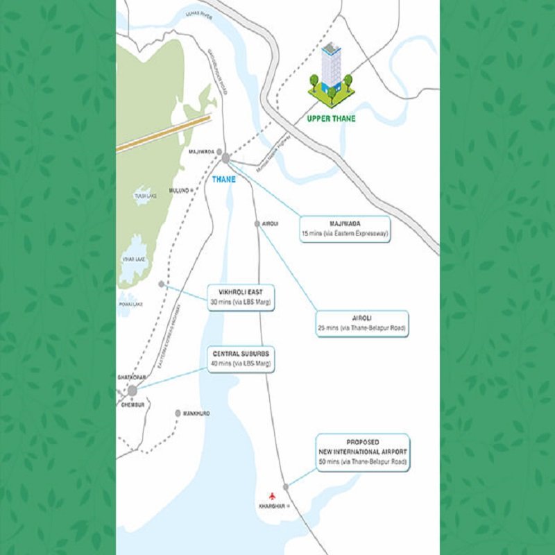 Lodha Upper Thane Location Map