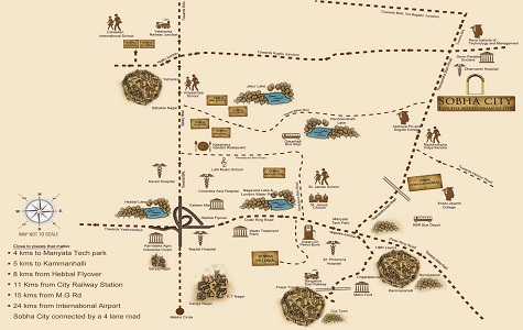 Sobha City Location Map