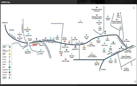 Sobha Elanza Location Map