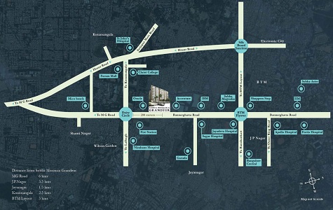 Sobha Morzaria Grandeur Location Map