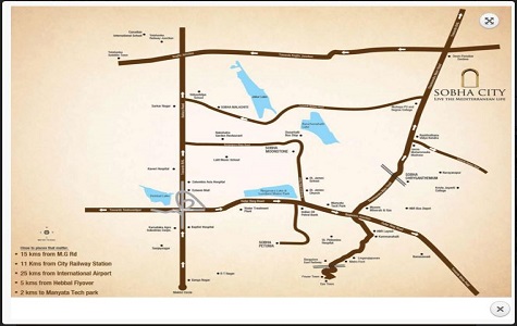 Sobha Santorini Location Map