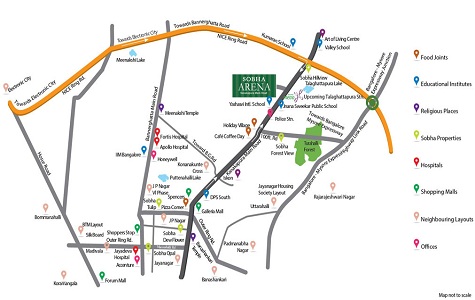 Sobha The Park & The Plaza Location Map