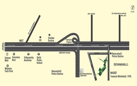 Brigade Orchards Luxury Apartments Location Map