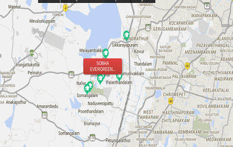 Sobha Evergreens Location Map