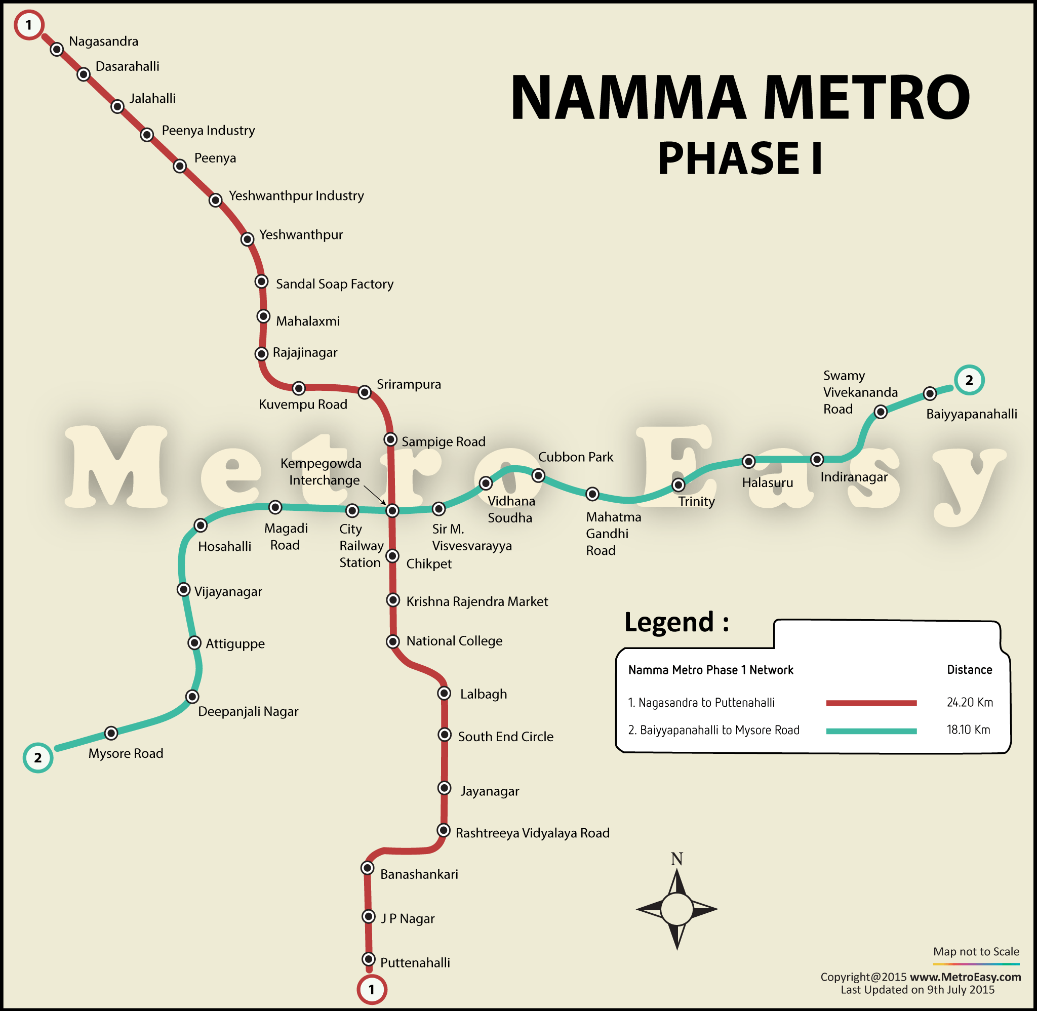 Namma Metro Map Phase 1 Home Adda